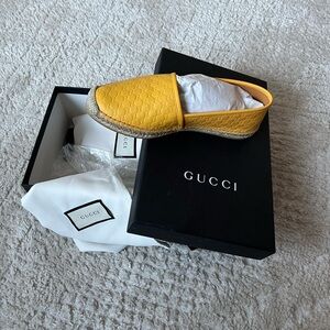 Gucci Mustard Quilted Espadrilles